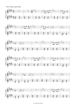 Thumbnail of first page of Tokka piano sheet music PDF by Agnes Obel.