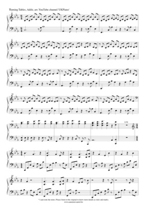 Thumbnail of first page of Turning Tables piano sheet music PDF by Adele.