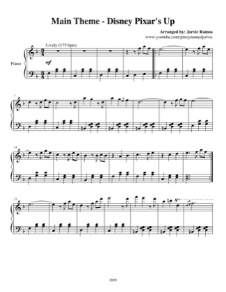 Thumbnail of first page of Main Theme piano sheet music PDF by Up.
