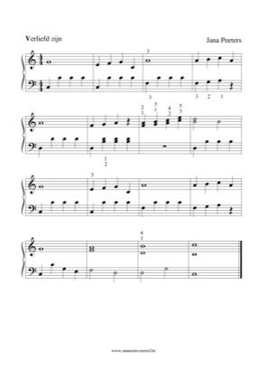 Thumbnail of first page of Verliefd zijn piano sheet music PDF by Jana Peeters.