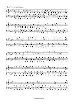 Thumbnail of first page of Viva la Vida (2) piano sheet music PDF by Coldplay.