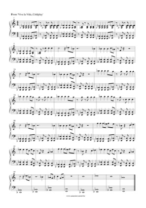 Thumbnail of first page of Viva la Vida (4) piano sheet music PDF by Coldplay.