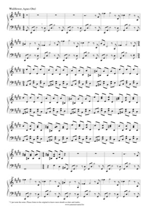 Thumbnail of first page of Wallflower piano sheet music PDF by Agnes Obel.