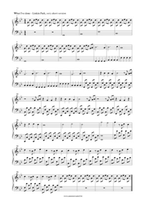 Thumbnail of first page of What I've done piano sheet music PDF by Linkin Park.