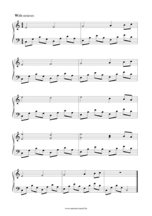 Thumbnail of first page of With octaves piano sheet music PDF by Anonymous.
