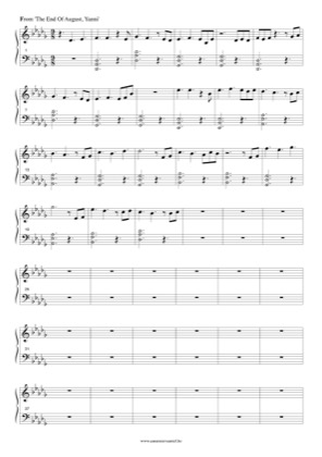 Thumbnail of first page of The End Of August piano sheet music PDF by Yanni.