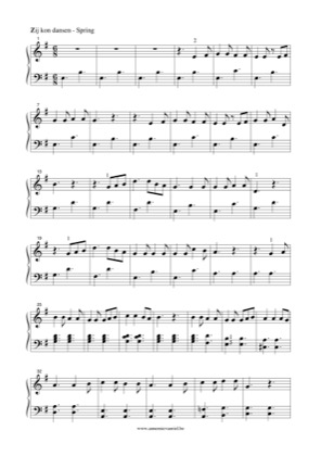Thumbnail of first page of Zij kon dansen, Spring piano sheet music PDF by Anonymous.