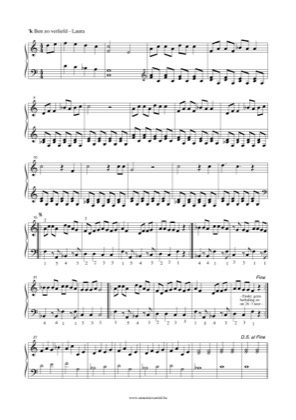 Thumbnail of first page of Ben zo verliefd piano sheet music PDF by Laura.