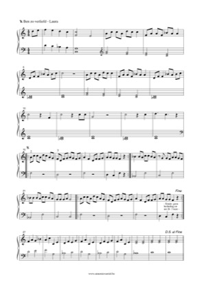 Thumbnail of first page of Ben zo verliefd (Easy) piano sheet music PDF by Laura.