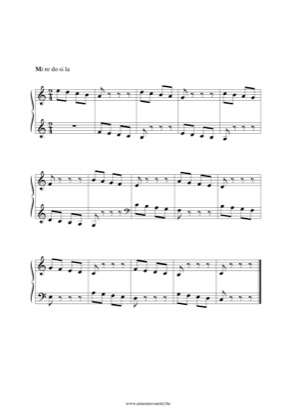 Thumbnail of first page of Mi re do si la piano sheet music PDF by Anonymous.