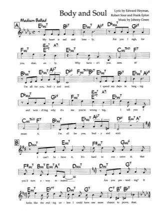 Thumbnail of first page of Body and Sould piano sheet music PDF by Johnny Green.