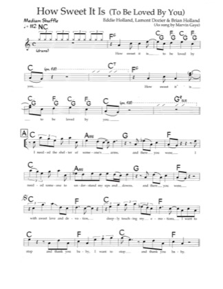 Thumbnail of first page of How Sweet It Is (To Be Loved By You) piano sheet music PDF by Marvin Gaye.
