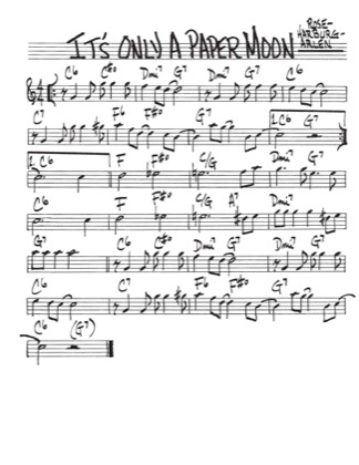 Thumbnail of first page of It's Only A Paper Moon piano sheet music PDF by Rose, Harburg, Arlen.