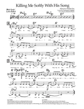 Thumbnail of first page of Killing Me Softly With His Song (2) piano sheet music PDF by Roberta Flack.