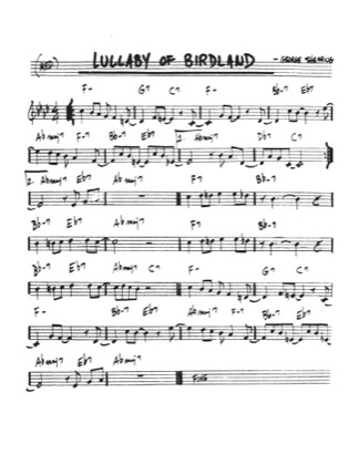 Thumbnail of first page of Lullaby of Birdland piano sheet music PDF by George Shearing.