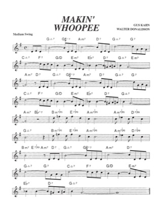 Thumbnail of first page of Makin' Whoopee piano sheet music PDF by Gus Kahn.