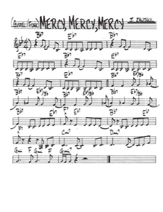 Thumbnail of first page of Mercy, Mercy, Mercy piano sheet music PDF by Joe Zawinul.