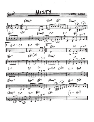 Thumbnail of first page of Misty (2) piano sheet music PDF by Erroll Garner.