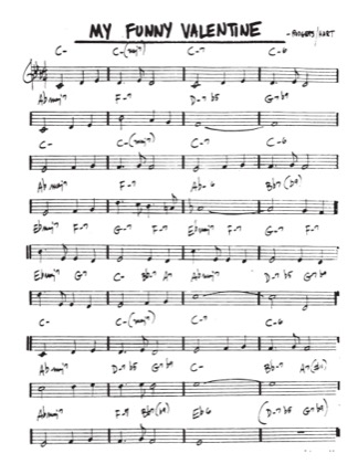 Thumbnail of first page of My Funny Valentine piano sheet music PDF by Richard Rodgers.