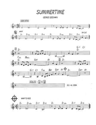 Thumbnail of first page of Summertime (2) piano sheet music PDF by George Gershwin.
