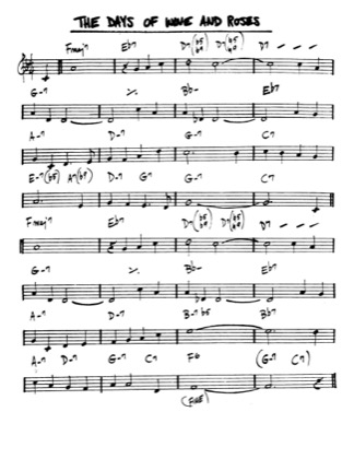 Thumbnail of first page of Days of Wine and Roses piano sheet music PDF by Anonymous.