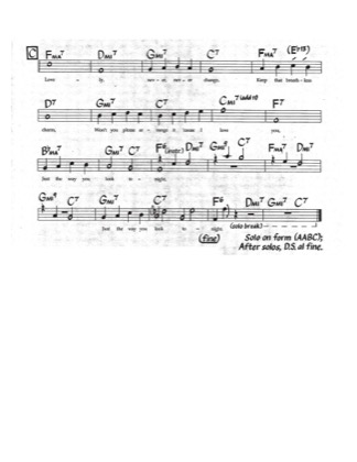 Thumbnail of first page of The Way You Look Tonight (Part2) piano sheet music PDF by Jerome Kern.