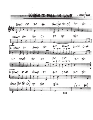Thumbnail of first page of When I Fall In Love piano sheet music PDF by Victor Young.