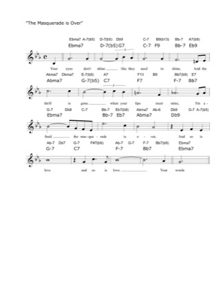 Thumbnail of first page of The Masquerade Is Over piano sheet music PDF by Nancy Wilson.