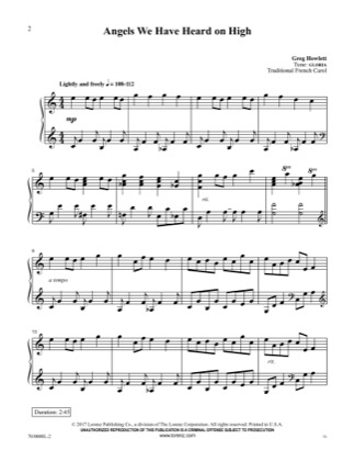 Thumbnail of first page of Angels We Have Heard on High piano sheet music PDF by Christmas Carol.