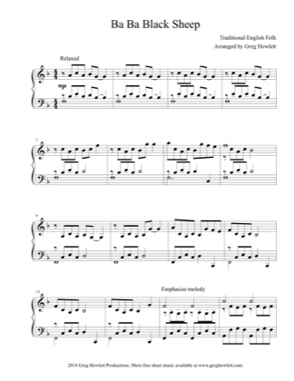 Thumbnail of first page of Ba Ba Black Sheep piano sheet music PDF by Traditional.