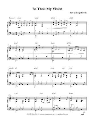 Thumbnail of first page of Be Thou My Vision piano sheet music PDF by Greg Howlett.