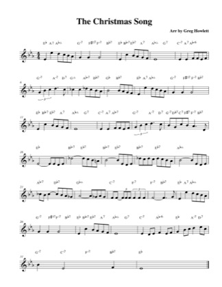 Thumbnail of first page of The Christmas Song piano sheet music PDF by Greg Howlett.