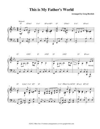 Thumbnail of first page of This is My Father's World piano sheet music PDF by Greg Howlett.