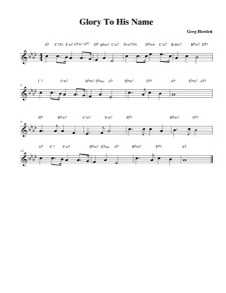 Thumbnail of first page of Glory To His Name piano sheet music PDF by Greg Howlett.