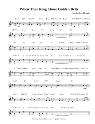 Thumbnail of first page of When They Ring Those Golden Bells (Lead) piano sheet music PDF by Greg Howlett.