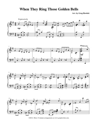 Thumbnail of first page of When They Ring Those Golden Bells (Piano) piano sheet music PDF by Greg Howlett.