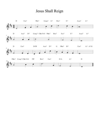 Thumbnail of first page of Jesus Shall Reign piano sheet music PDF by John L. Hatton.