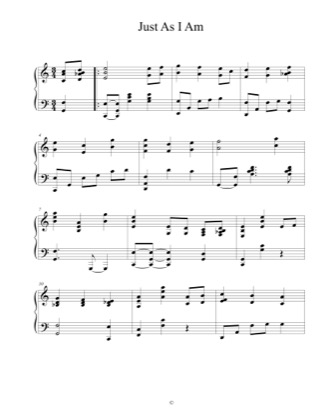 Thumbnail of first page of Just as I am piano sheet music PDF by Anonymous.