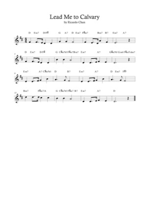 Thumbnail of first page of Lead Me to Calvary piano sheet music PDF by Ricardo Chan.