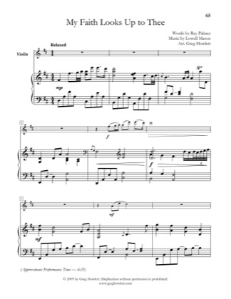 Thumbnail of first page of My Faith Looks Up to Thee piano sheet music PDF by Lowell Mason.