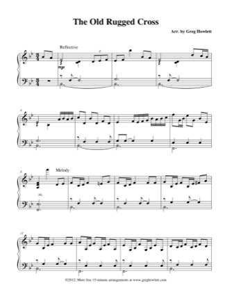 Thumbnail of first page of Old Rugged Cross piano sheet music PDF by The Old Rugged Cross.