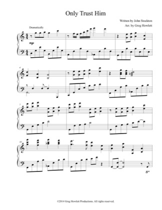 Thumbnail of first page of Only Trust Him piano sheet music PDF by John Stockton.