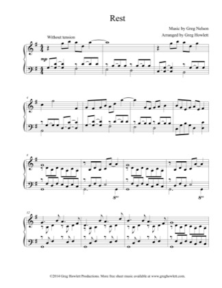 Thumbnail of first page of Rest piano sheet music PDF by Greg Nelson.