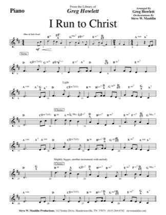 Thumbnail of first page of I Run to Christ piano sheet music PDF by Steve W. Mauldin.