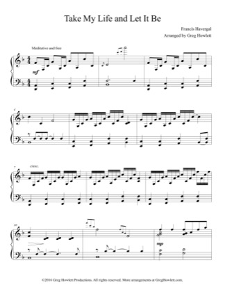 Thumbnail of first page of Take My Life and Let It Be piano sheet music PDF by Francis Havergal.