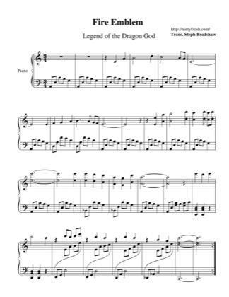 Thumbnail of first page of Legend of the Dragon God piano sheet music PDF by Fire Emblem.