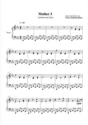 Thumbnail of first page of Cumbersome Guys piano sheet music PDF by Mother 3.