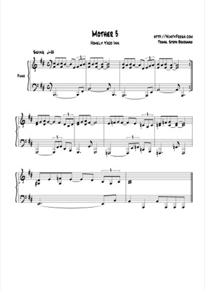 Thumbnail of first page of Homely Yado Inn piano sheet music PDF by Mother 3.