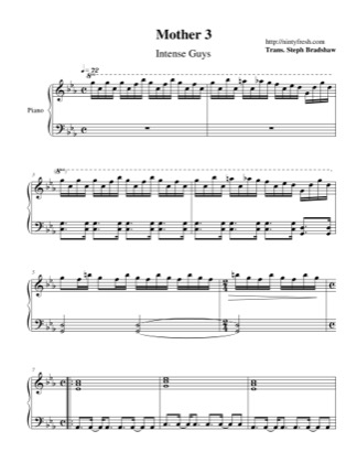 Thumbnail of first page of Intense Guys piano sheet music PDF by Mother 3.