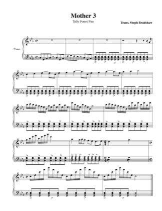 Thumbnail of first page of Telly Forest Fire piano sheet music PDF by Mother 3.